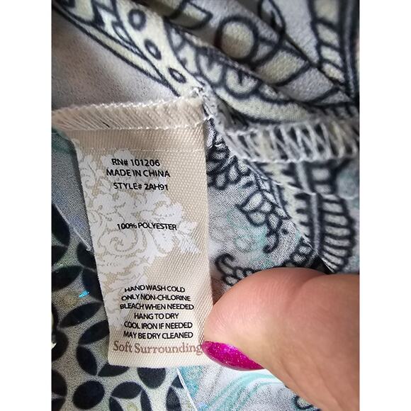 Soft Surroundings Stunning Blue Pink Sequenced Lightweight Cardigan Women S - Picture 6 of 6